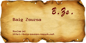 Baig Zsuzsa névjegykártya